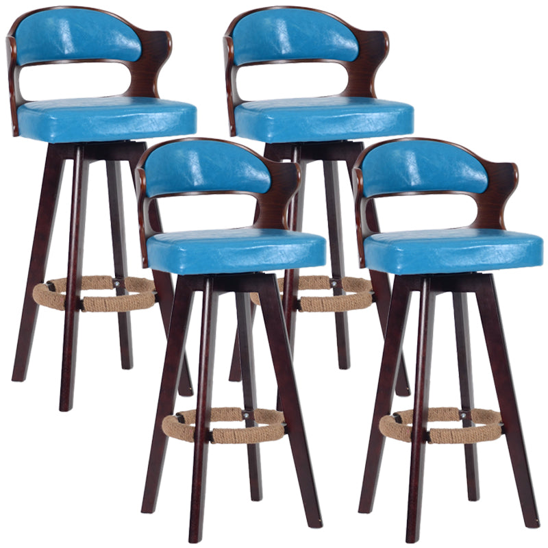 Nordischer Holz Low Rücken Barstool Schwenkerner hoher Hocker mit Polster