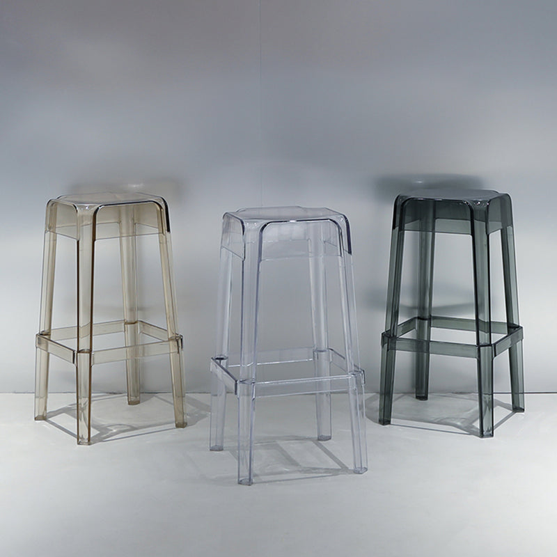 Nordic Style Stackable Barstool Transparent Plastic Bar Stool for Dinning Room