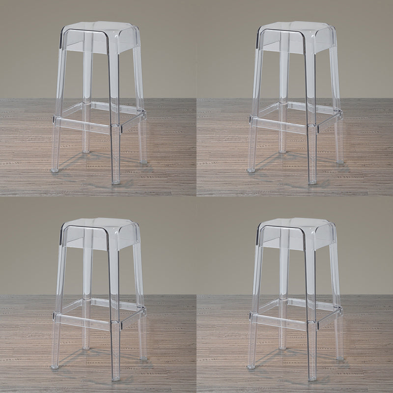 Nordic Style Stackable Barstool Transparent Plastic Bar Stool for Dinning Room