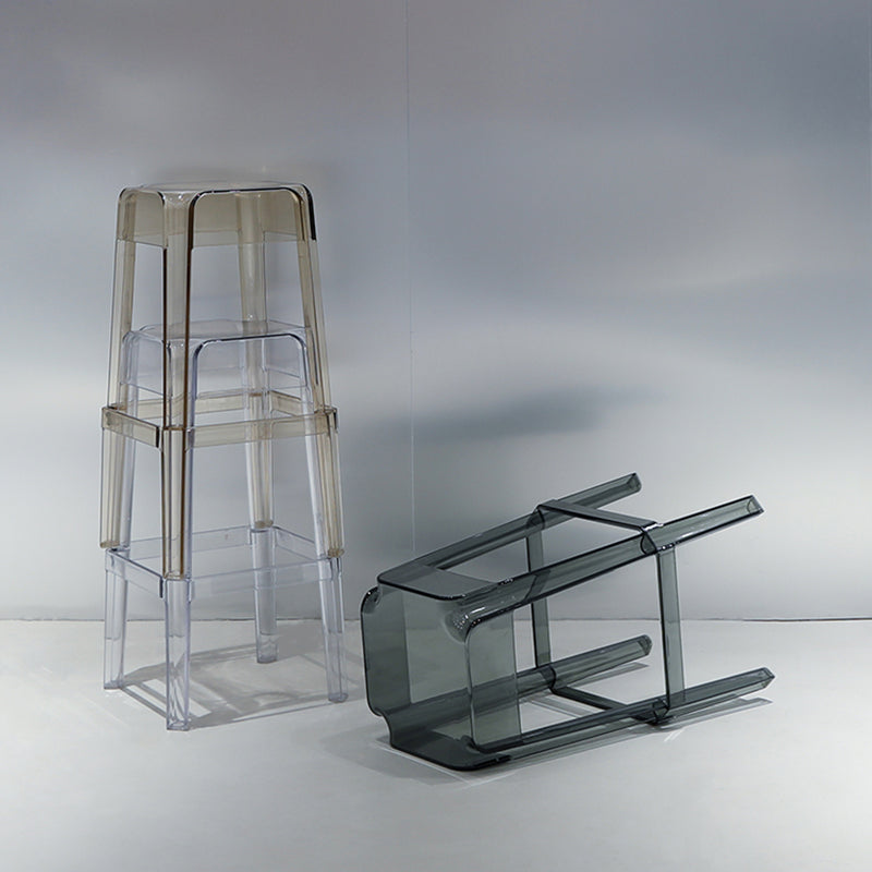 Nordic Style Stackable Barstool Transparent Plastic Bar Stool for Dinning Room