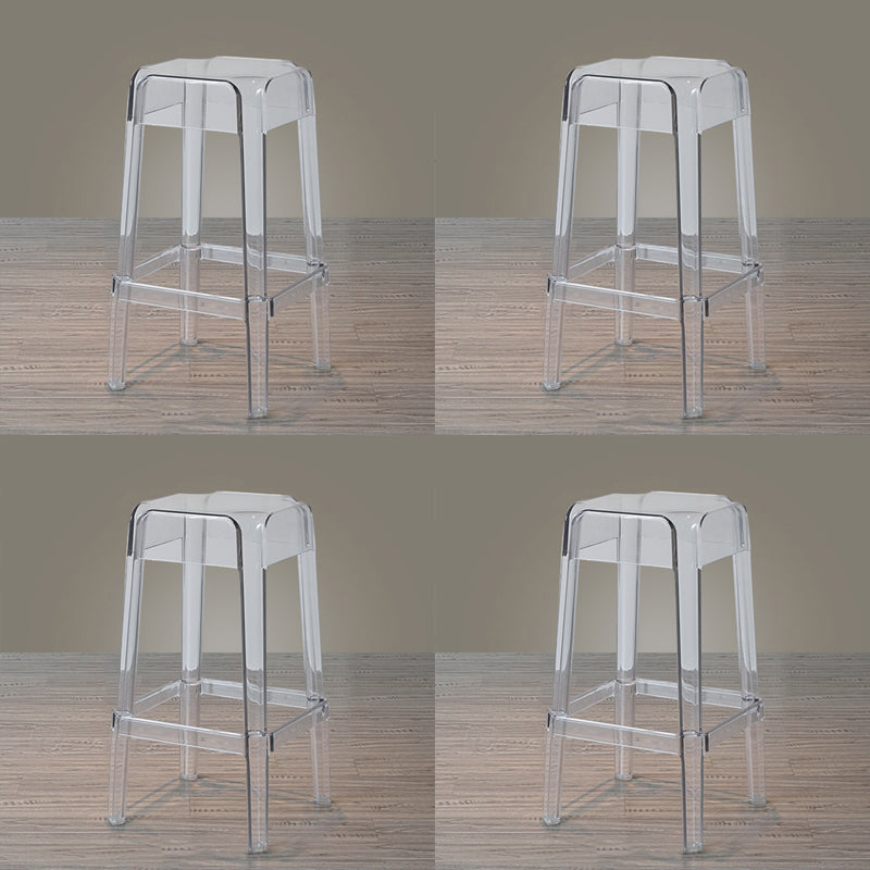 Nordic Style Stackable Barstool Transparent Plastic Bar Stool for Dinning Room