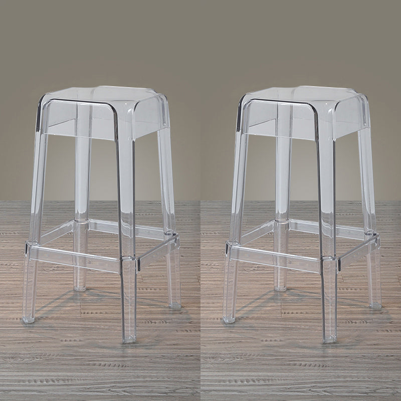 Nordic Style Stackable Barstool Transparent Plastic Bar Stool for Dinning Room