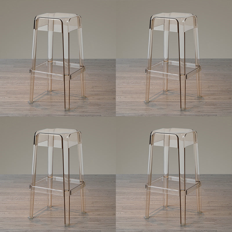 Nordic Style Stackable Barstool Transparent Plastic Bar Stool for Dinning Room