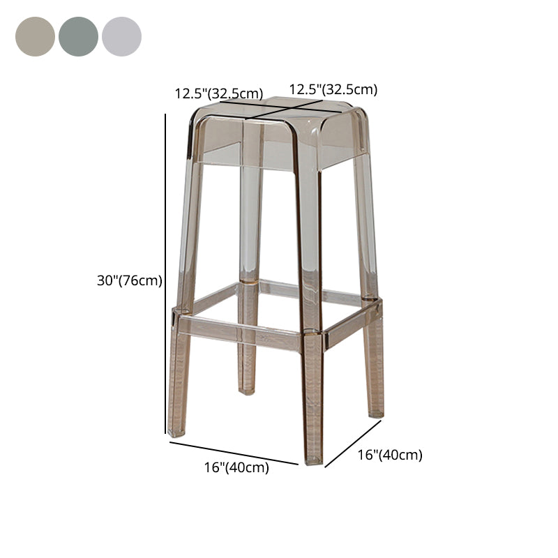 Nordic Style Stackable Barstool Transparent Plastic Bar Stool for Dinning Room