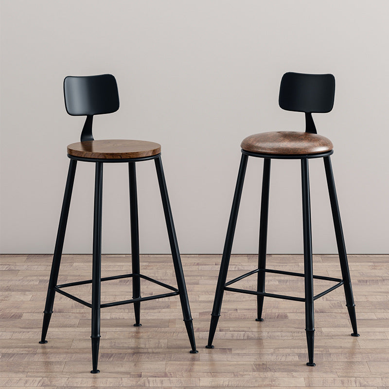 Industrial Style Barstool Indoor Metal 4 Legs Bar Stool for Coffee Shop