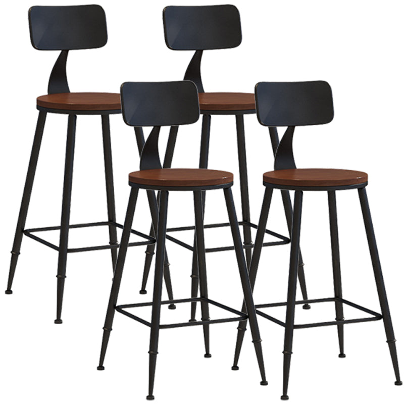 Industrial Style Barstool Indoor Metal 4 Legs Bar Stool for Coffee Shop