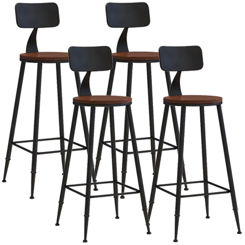 Industrial Style Barstool Indoor Metal 4 Legs Bar Stool for Coffee Shop