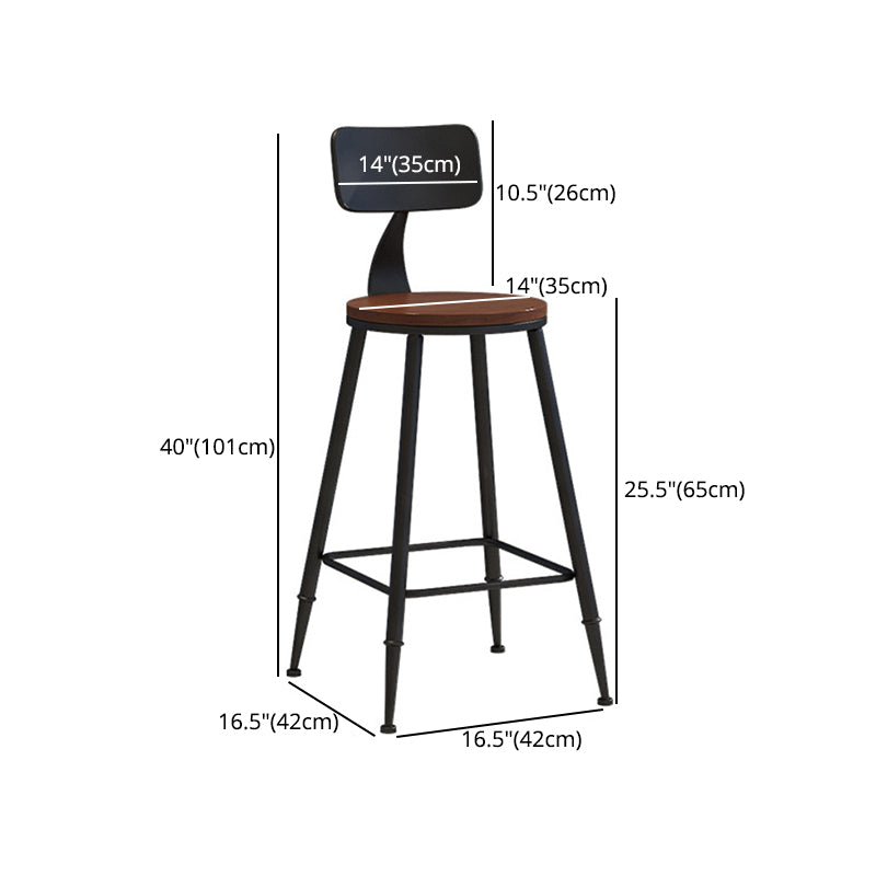 Industrial Style Barstool Indoor Metal 4 Legs Bar Stool for Coffee Shop