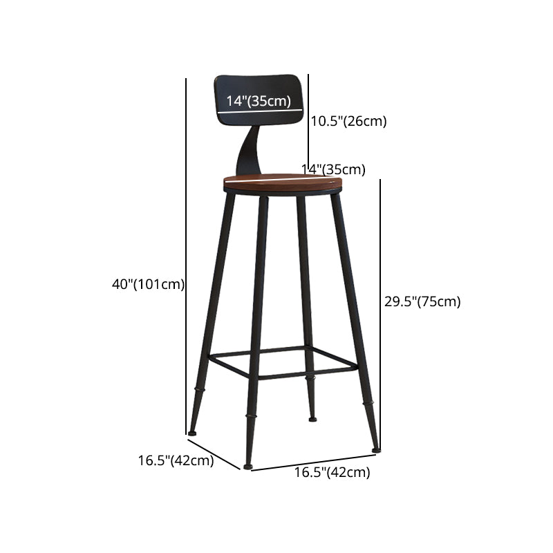 Industrial Style Barstool Indoor Metal 4 Legs Bar Stool for Coffee Shop