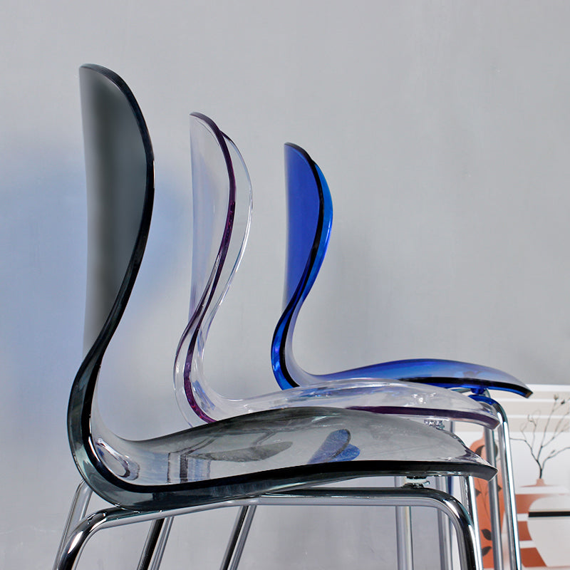 28-inch Height Barstool Modern Indoor Transparent Plastic Bar Stool