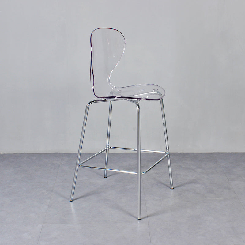 28-inch Height Barstool Modern Indoor Transparent Plastic Bar Stool