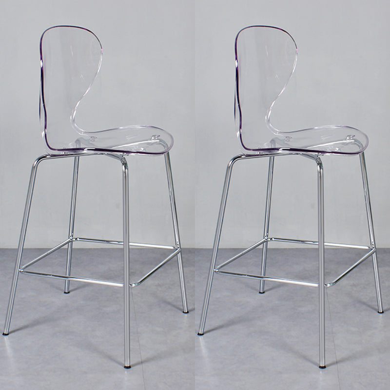 28-inch Height Barstool Modern Indoor Transparent Plastic Bar Stool