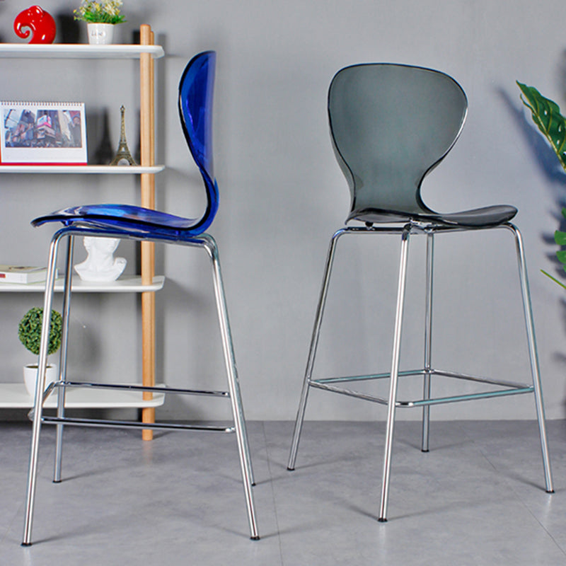 28-inch Height Barstool Modern Indoor Transparent Plastic Bar Stool