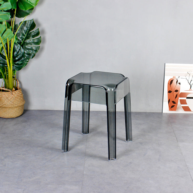 Stapelbarer Nordic-Barhocker aus Kunststoff, einfacher hoher Innenhocker mit quadratischem Sitz