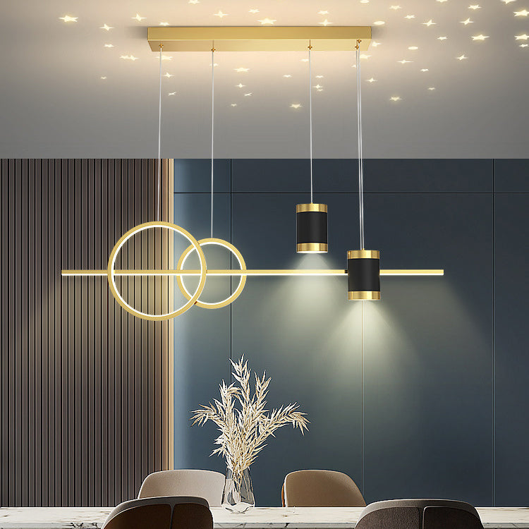 5 Lumières de l'île géométrique légère modernisme Metal Island Lights Fixtures pour salle à manger