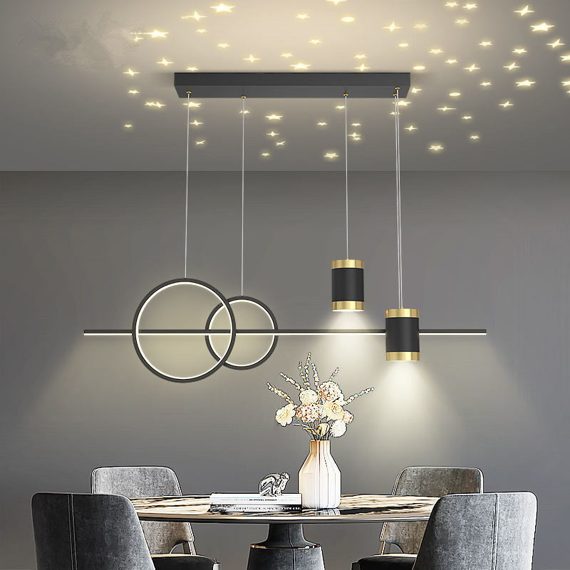 5 Lumières de l'île géométrique légère modernisme Metal Island Lights Fixtures pour salle à manger