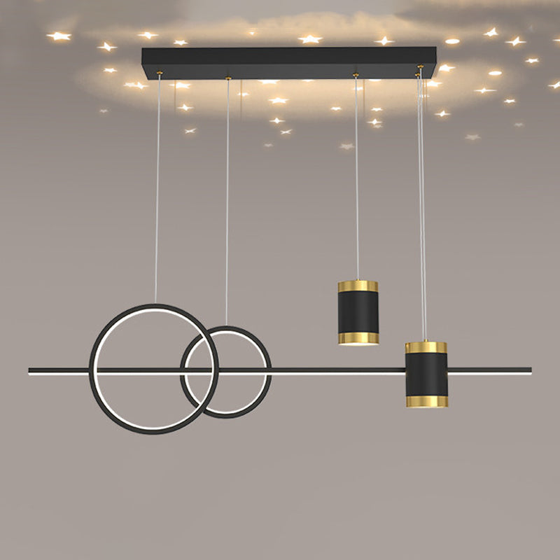 5 Lumières de l'île géométrique légère modernisme Metal Island Lights Fixtures pour salle à manger