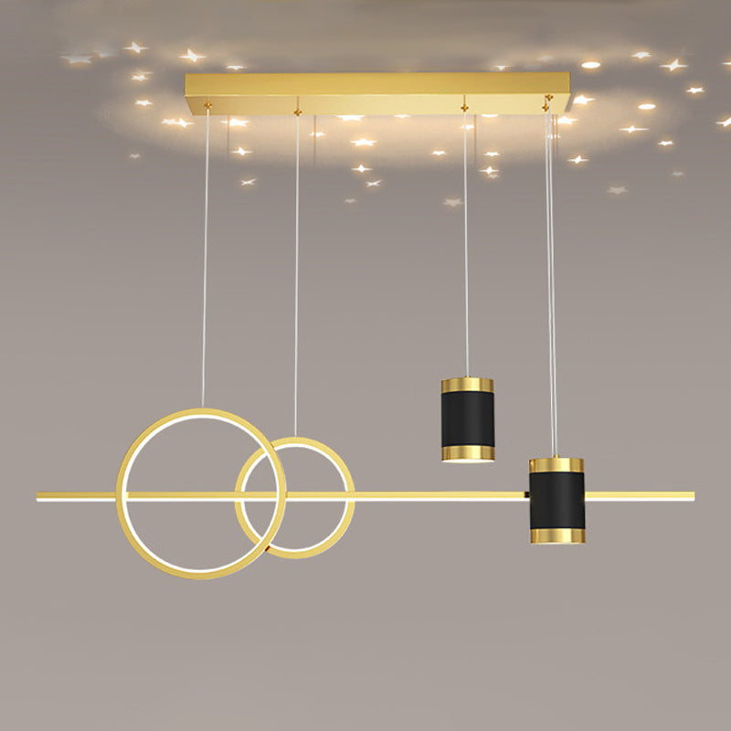 5 Lumières de l'île géométrique légère modernisme Metal Island Lights Fixtures pour salle à manger