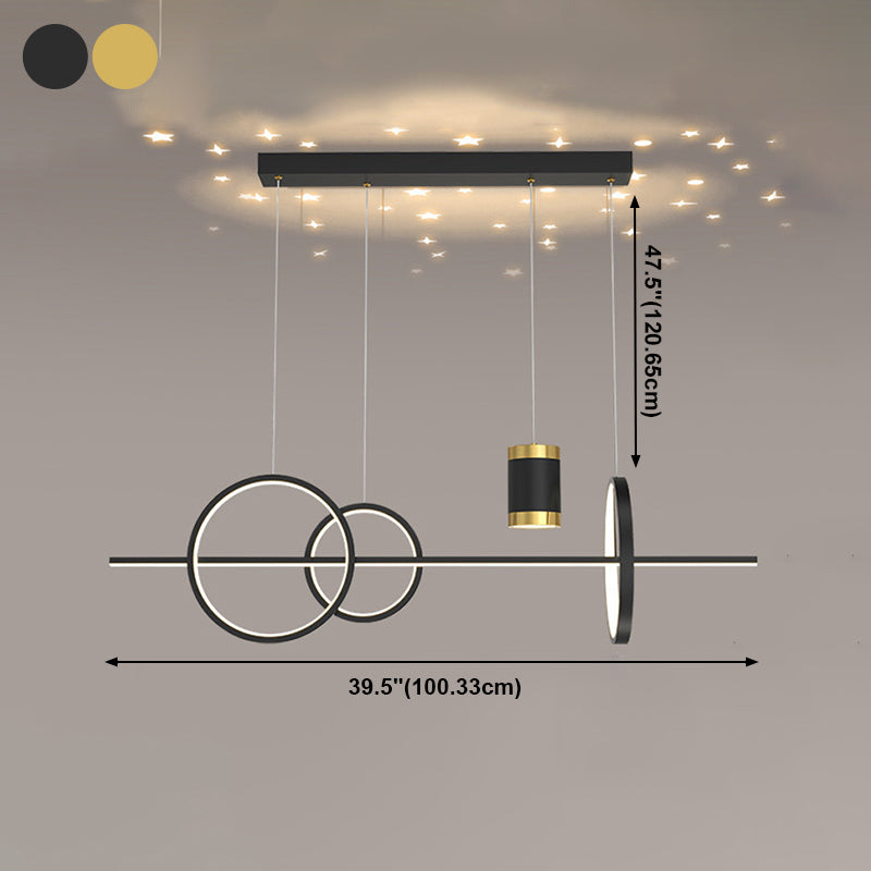 5 Lumières de l'île géométrique légère modernisme Metal Island Lights Fixtures pour salle à manger