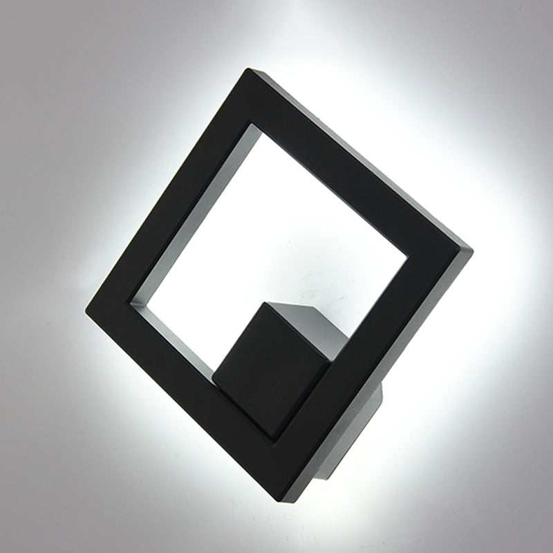 Geometrische Form Metallwandbeleuchtung moderner Stil Einleichter Wandhalterung in Schwarz