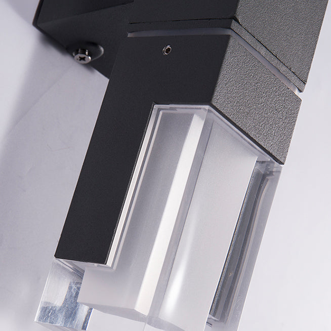 Quadratische Form Metallwandbeleuchtung moderne Multi -Leuchten -Wandmontagebeleuchtung in Schwarz