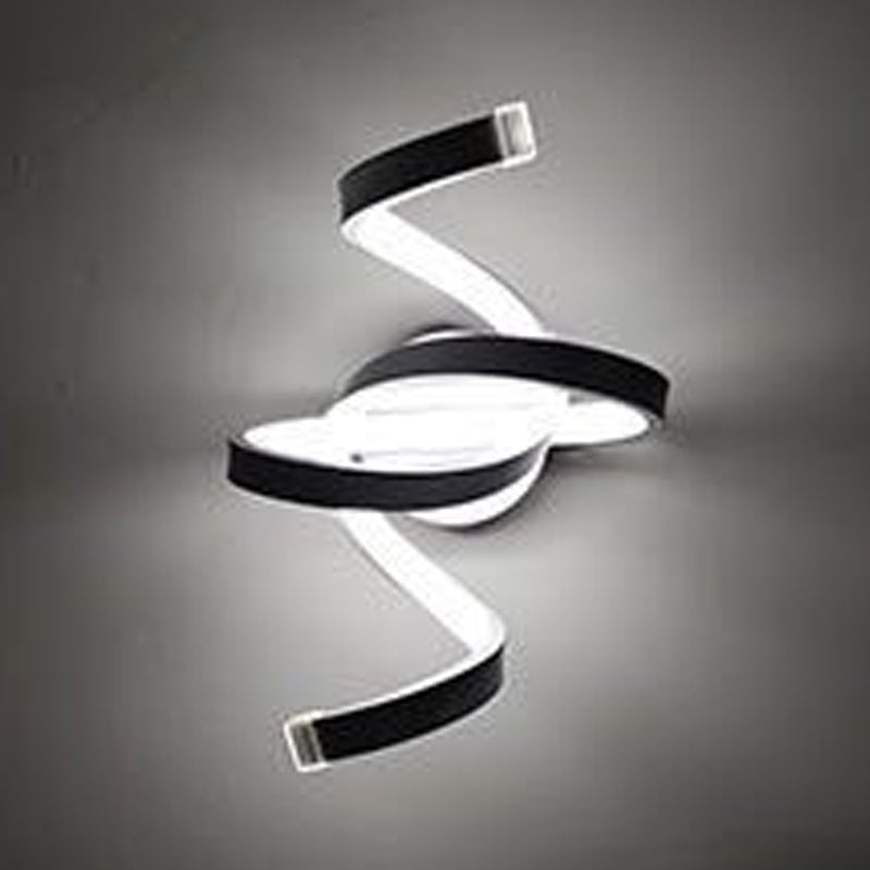 Lámpara de pared espiral de estilo moderno 1 accesorios de iluminación de pared de luz en acabado blanco