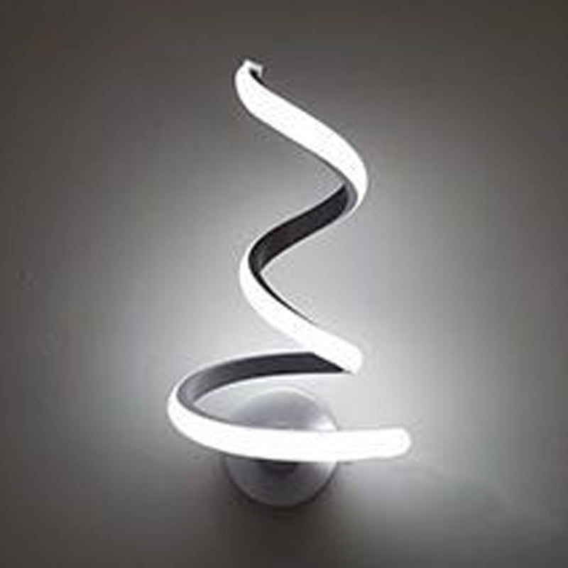 Lámpara de pared espiral de estilo moderno 1 accesorios de iluminación de pared de luz en acabado blanco