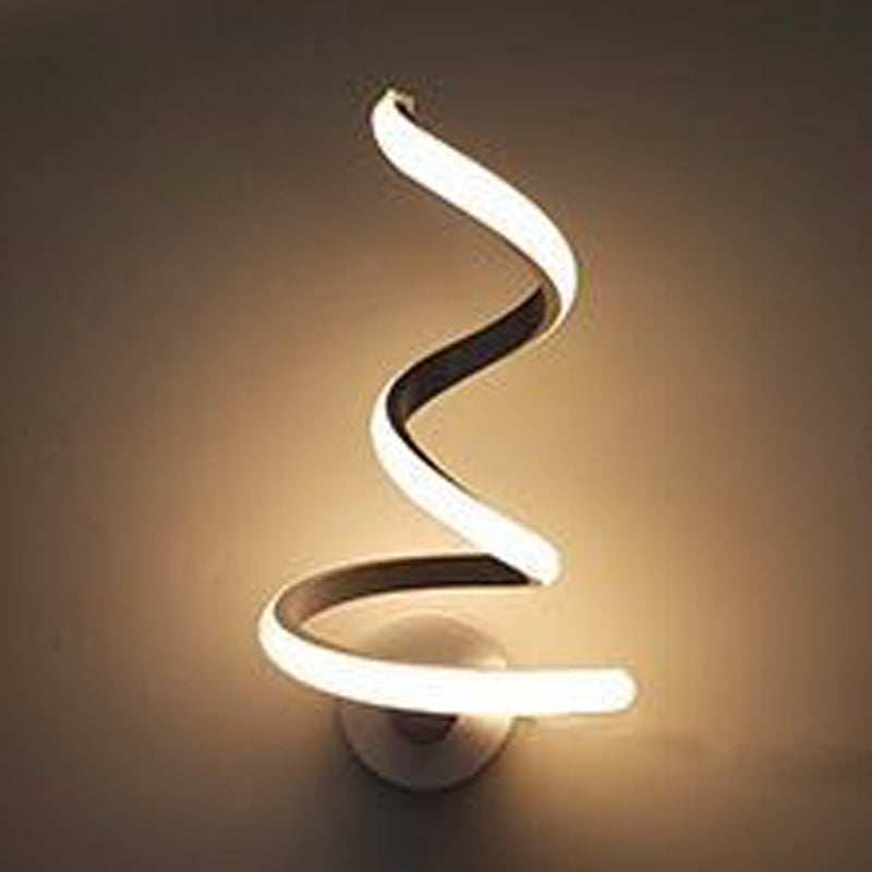 Lámpara de pared espiral de estilo moderno 1 accesorios de iluminación de pared de luz en acabado blanco