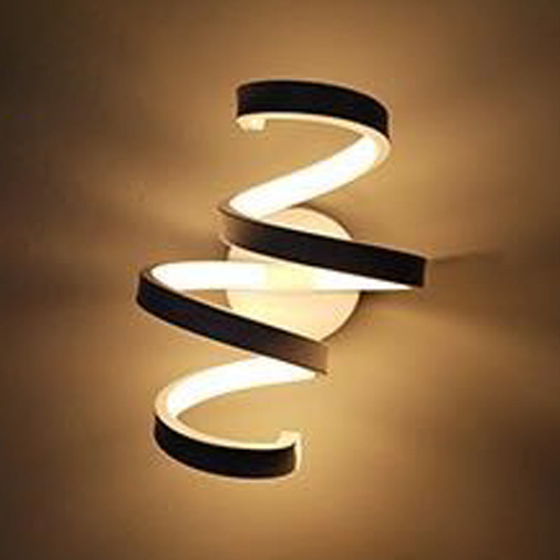 Lámpara de pared espiral de estilo moderno 1 accesorios de iluminación de pared de luz en acabado blanco
