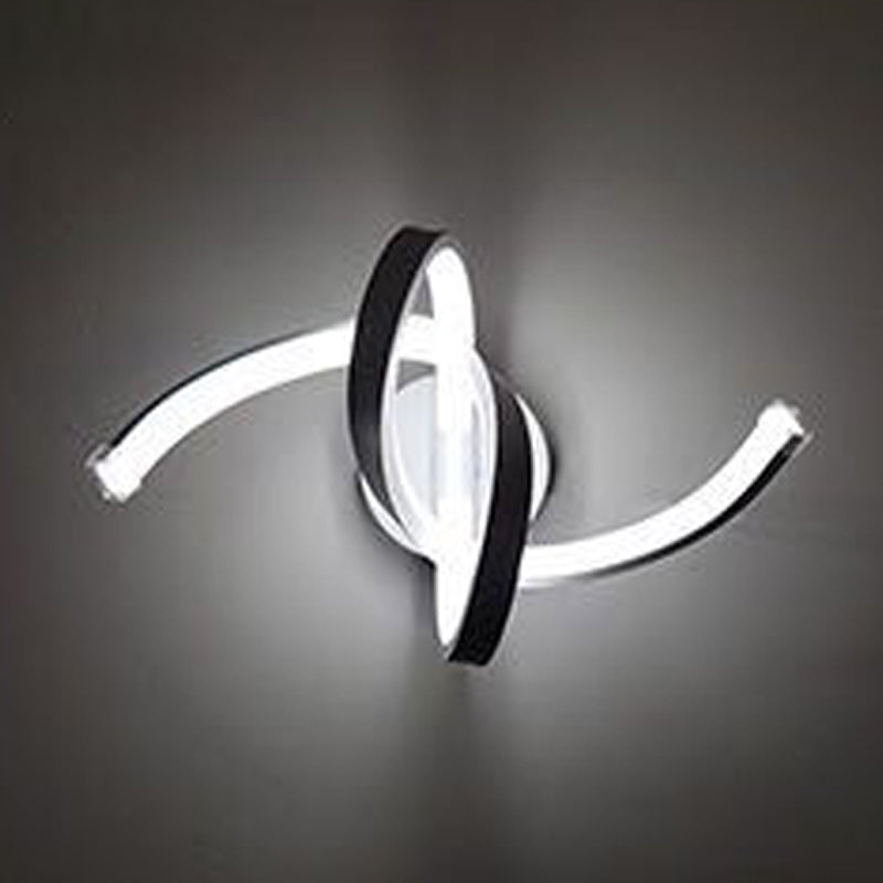 Lámpara de pared espiral de estilo moderno 1 accesorios de iluminación de pared de luz en acabado blanco