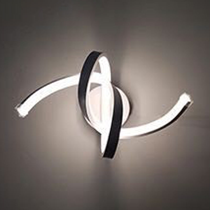 Lámpara de pared espiral de estilo moderno 1 accesorios de iluminación de pared de luz en acabado blanco
