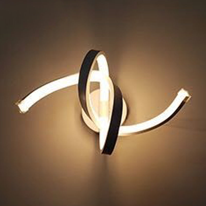 Lámpara de pared espiral de estilo moderno 1 accesorios de iluminación de pared de luz en acabado blanco