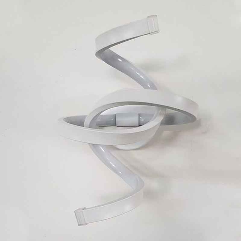Lámpara de pared espiral de estilo moderno 1 accesorios de iluminación de pared de luz en acabado blanco