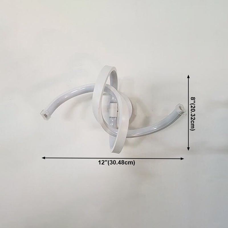 Lámpara de pared espiral de estilo moderno 1 accesorios de iluminación de pared de luz en acabado blanco