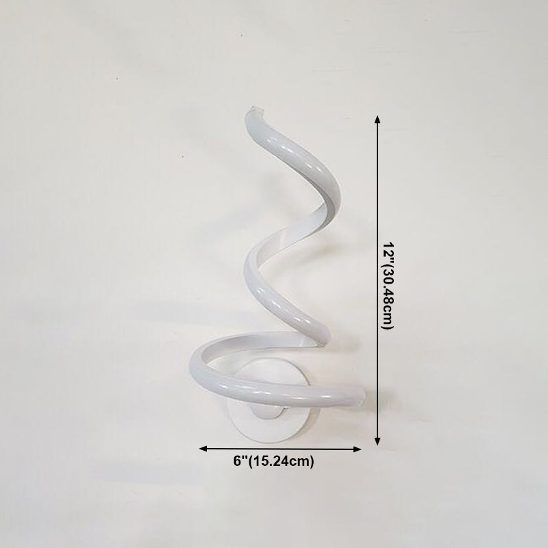 Lámpara de pared espiral de estilo moderno 1 accesorios de iluminación de pared de luz en acabado blanco