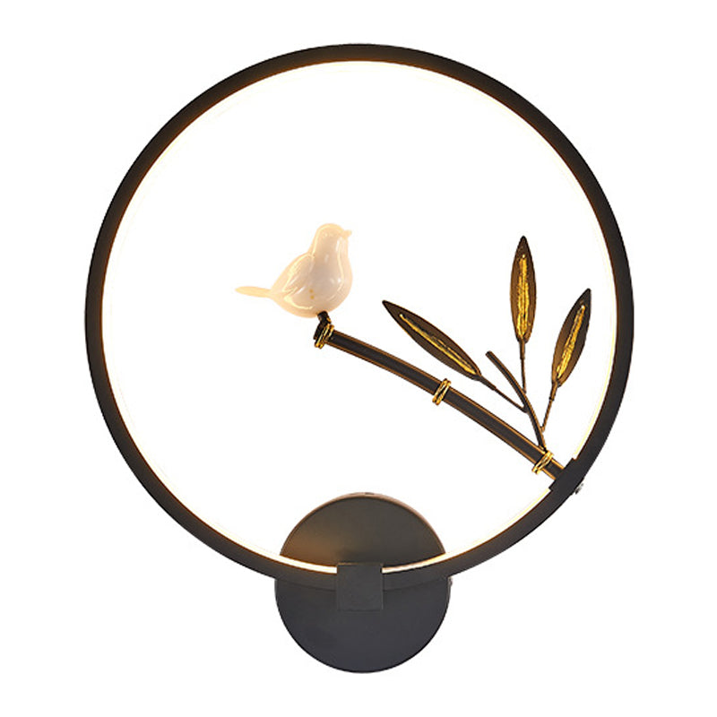 Moderne Stil runde Wandmontage Lampe Metall 1 Lichtwandbeleuchtung für Wohnzimmer