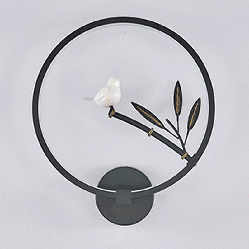 Moderne Stil runde Wandmontage Lampe Metall 1 Lichtwandbeleuchtung für Wohnzimmer