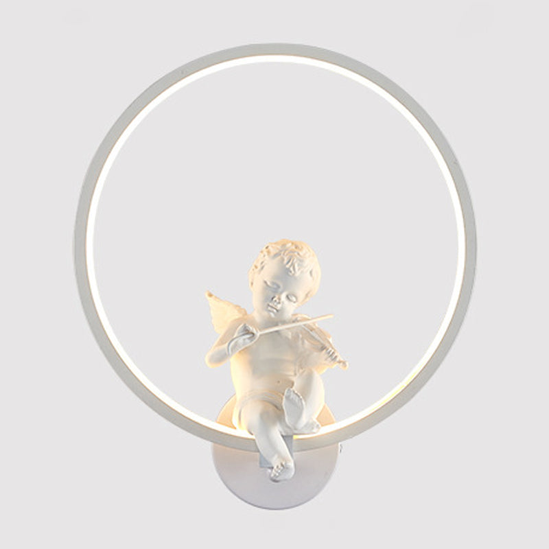 Moderne Stil runde Wandmontage Lampe Metall 1 Lichtwandbeleuchtung für Wohnzimmer