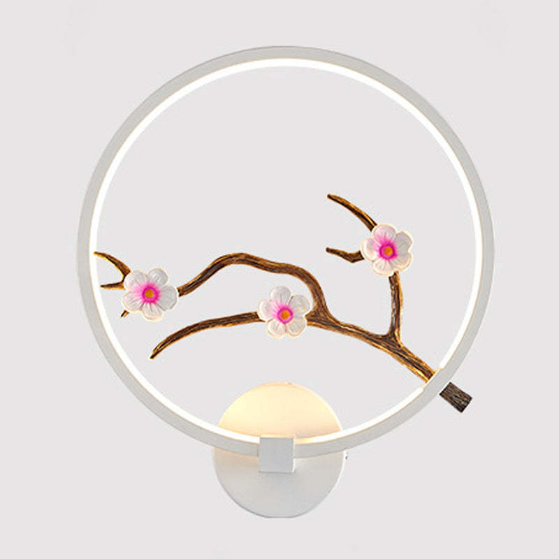 Modern Style Round Wall Mounted Lamp Metal 1 Light Wall Lighting Fixtures for Living Room