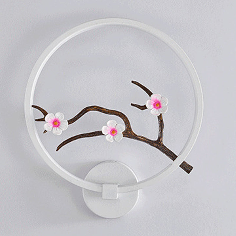 Moderne Stil runde Wandmontage Lampe Metall 1 Lichtwandbeleuchtung für Wohnzimmer