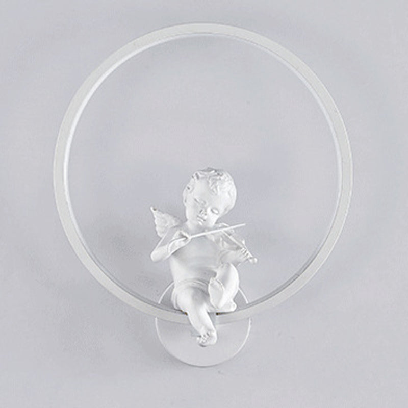 Moderne Stil runde Wandmontage Lampe Metall 1 Lichtwandbeleuchtung für Wohnzimmer