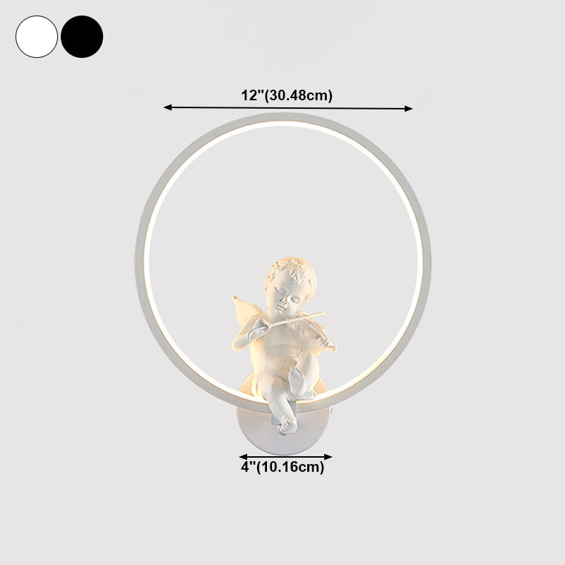 Moderne Stil runde Wandmontage Lampe Metall 1 Lichtwandbeleuchtung für Wohnzimmer