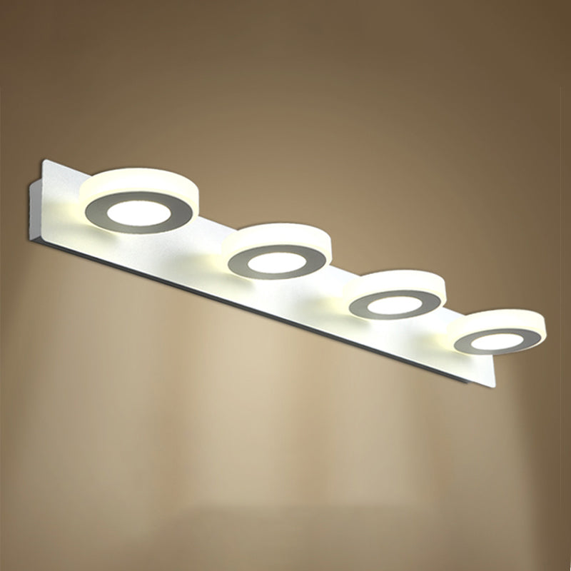 Round Shape Metal Wall Lighting Modern Multi Lights Mirror Wall Mounted Lighting in White