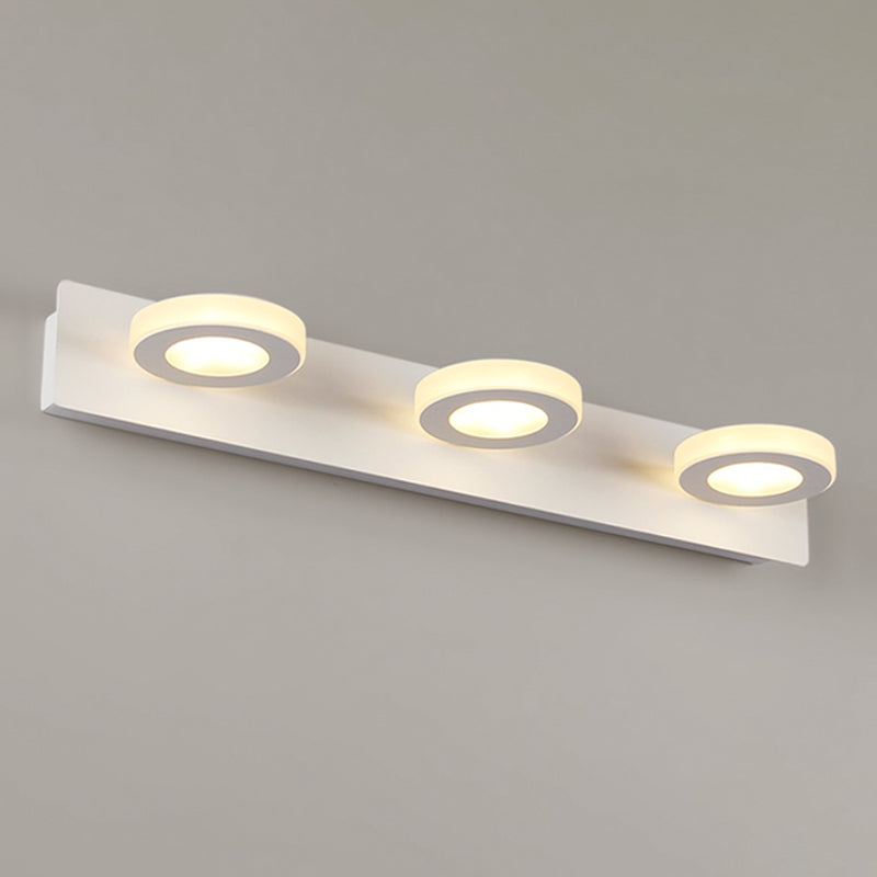 Round Shape Metal Wall Lighting Modern Multi Lights Mirror Wall Mounted Lighting in White
