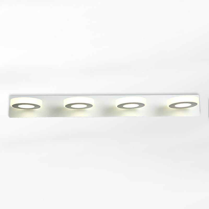 Round Shape Metal Wall Lighting Modern Multi Lights Mirror Wall Mounted Lighting in White