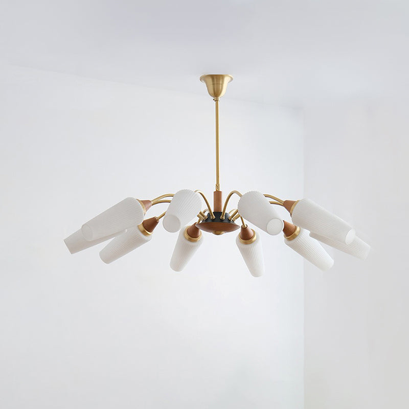 Luci del lampadario in vetro di rame Light a sospensione moderna nordica per soggiorno