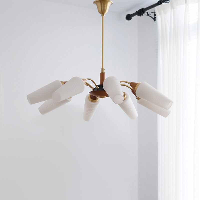Luci del lampadario in vetro di rame Light a sospensione moderna nordica per soggiorno