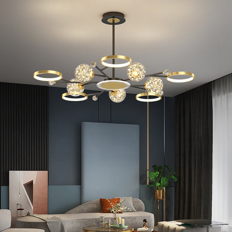Black and Gold Hanging Pendant Lights Contemporary Glass Hanging Lamps