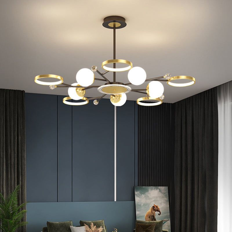 Black and Gold Hanging Pendant Lights Contemporary Glass Hanging Lamps