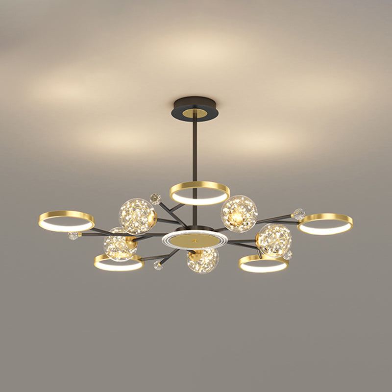 Black and Gold Hanging Pendant Lights Contemporary Glass Hanging Lamps